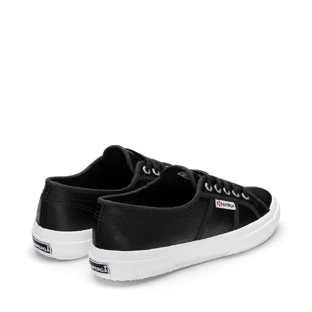 Superga 2750 TUMBLED LEATHERBLACK Vendita