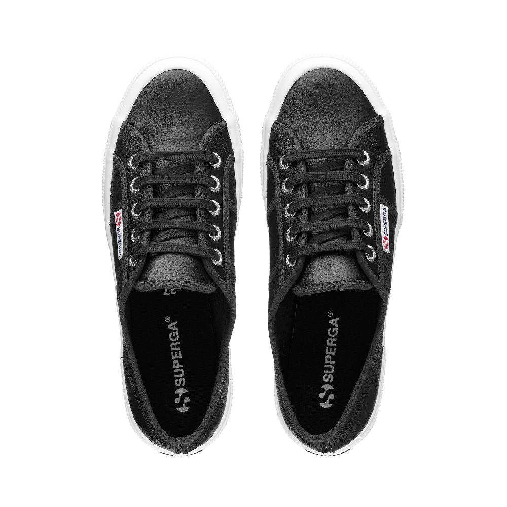Superga 2750 TUMBLED LEATHERBLACK Vendita