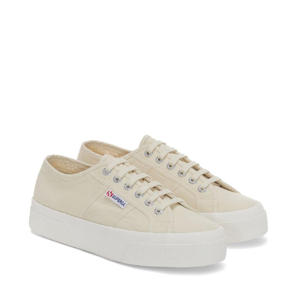 Superga 2740 PLATFORMBEIGE LT EGGSHELL-F AVORIO Consegna Veloce