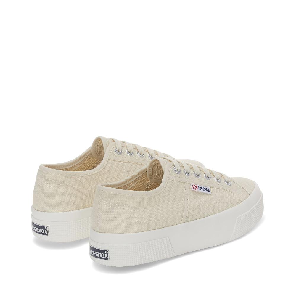 Superga 2740 PLATFORMBEIGE LT EGGSHELL-F AVORIO Consegna Veloce