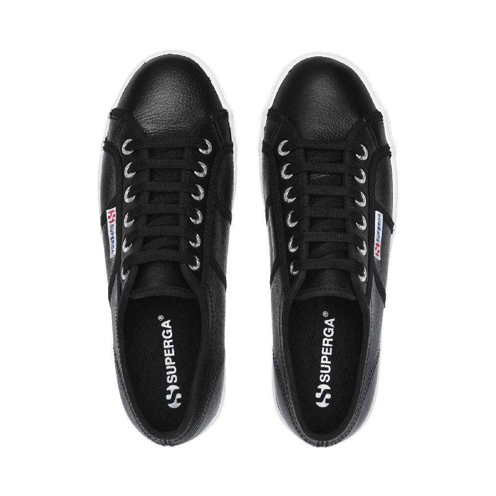 Superga 2790 TUMBLED LEATHERBLACK-WHITE Saldi