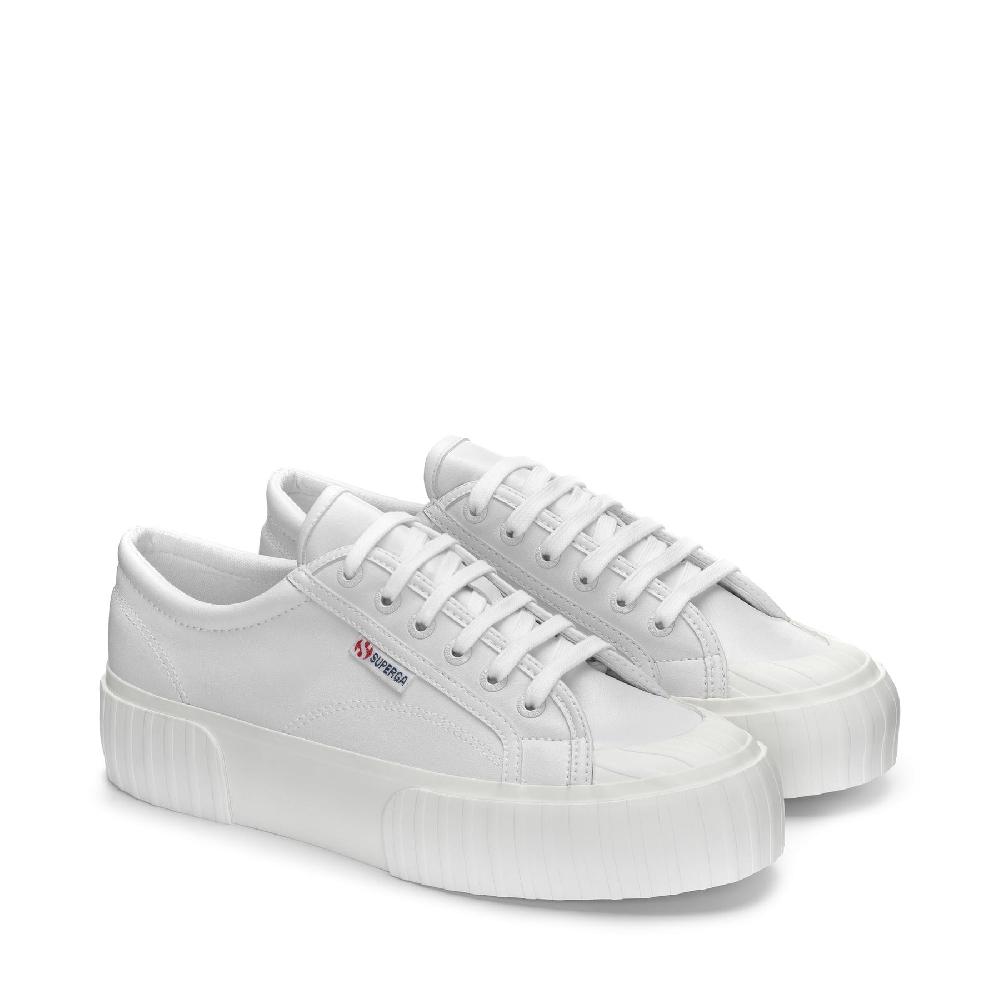 Superga 2631 STRIPE PLATFORM VEGAN MATERIALOPTICAL WHITE-FAVORIO In Saldo