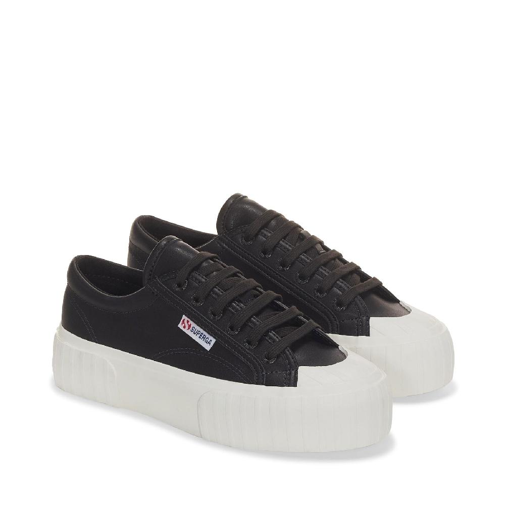 Superga 2631 STRIPE PLATFORM VEGAN MATERIALBLACK BRISTOL-FAVORIO Nuova