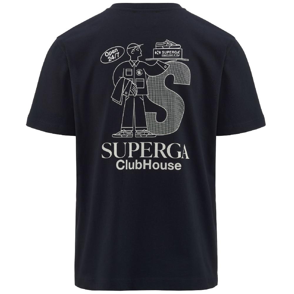 Superga T-SHIRT SUPERGA CLUBHOUSENAVY-WHITE AVORIO Offerta San Valentino