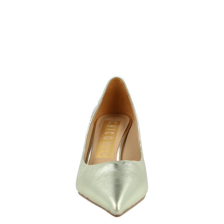 Uma Parker Decolleté in Nappa Metal Platino In Saldo