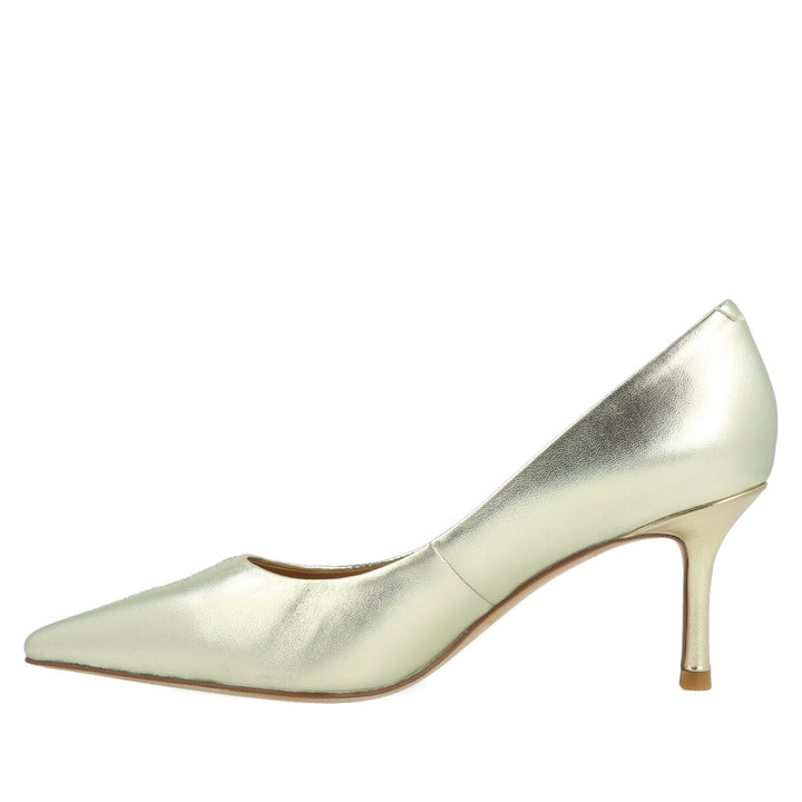 Uma Parker Decolleté in Nappa Metal Platino In Saldo