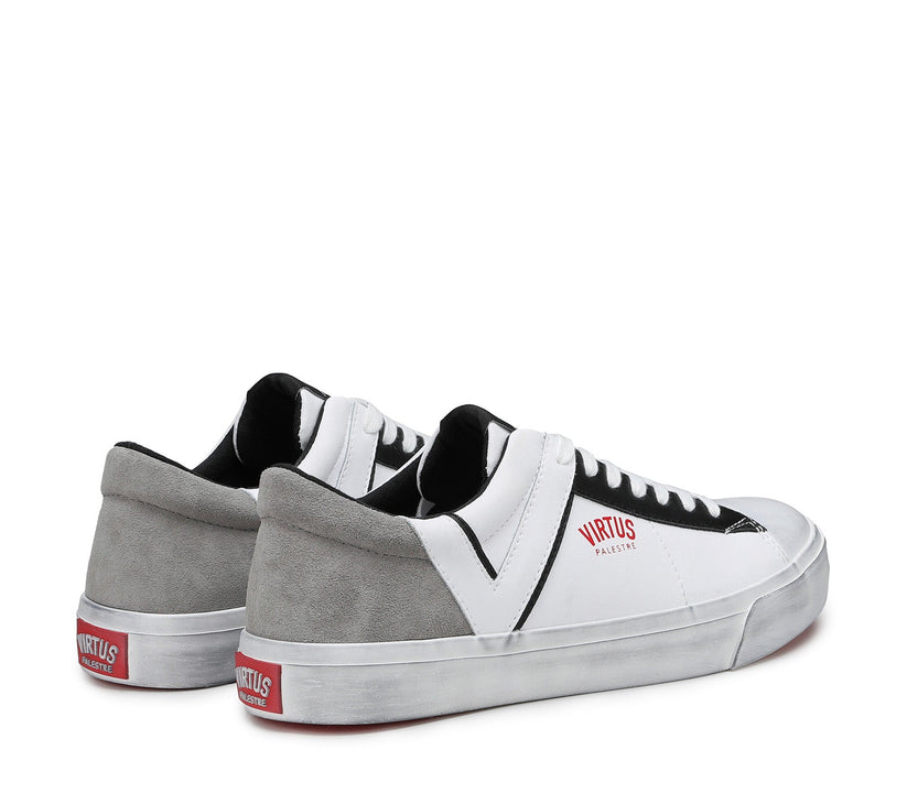 ﻿VIRTUS PALESTRE Rubby Low Leather/Suede white/Grey Vendita Economica