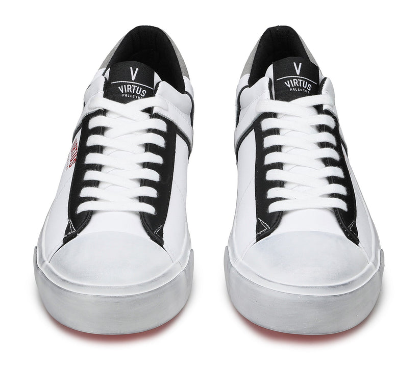 ﻿VIRTUS PALESTRE Rubby Low Leather/Suede white/Grey Vendita Economica
