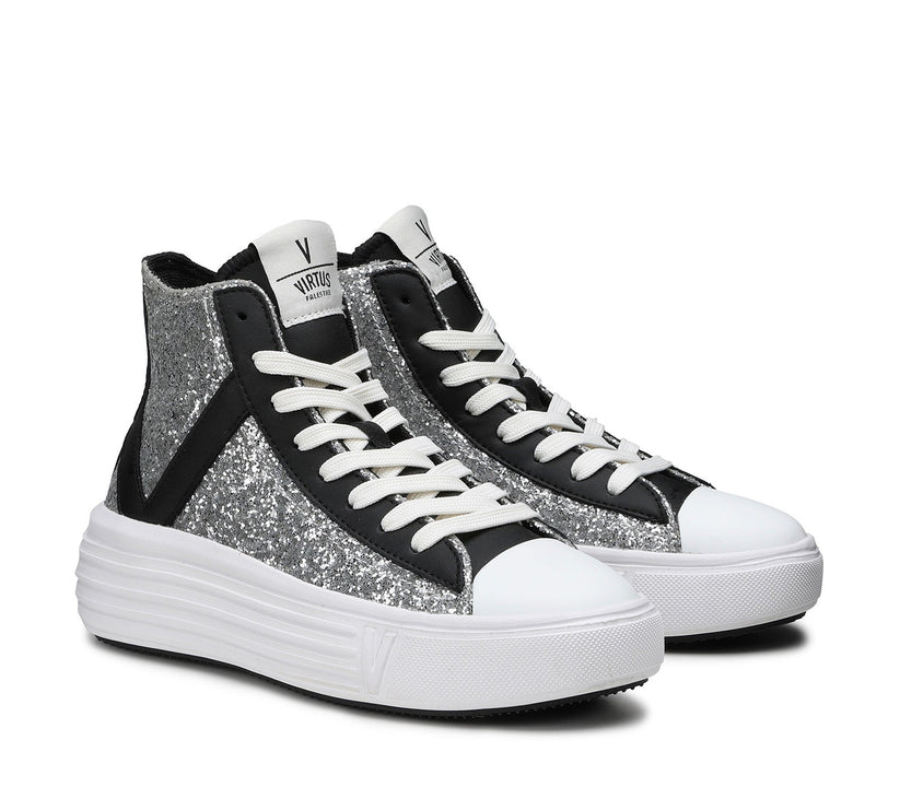 VIRTUS PALESTRE Venus Glitter/leather silver/black Vendite Flash