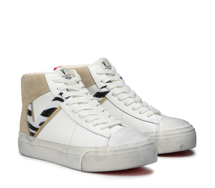 VIRTUS PALESTRE Rubby Mid Leather/suede off white/sand-zebra 2025