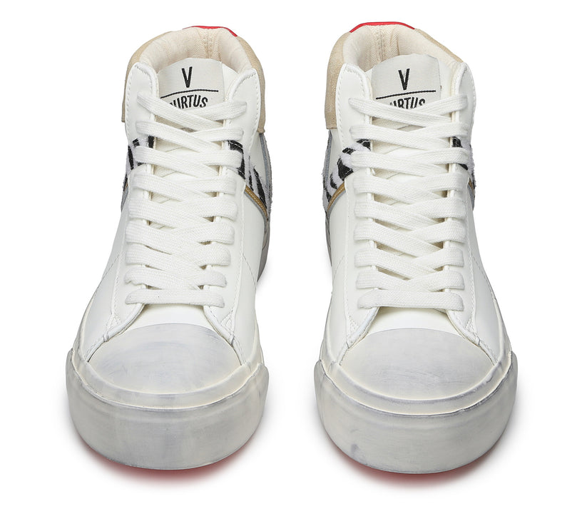 VIRTUS PALESTRE Rubby Mid Leather/suede off white/sand-zebra 2025