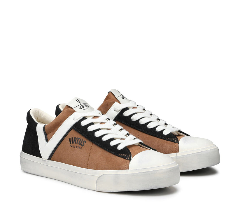 VIRTUS PALESTRE Rubby Low Suede Camel/Black Italy