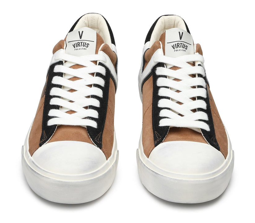 VIRTUS PALESTRE Rubby Low Suede Camel/Black Italy