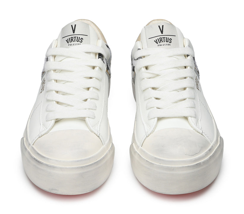 VIRTUS PALESTRE Rubby Low Leather/suede off white/sand-zebra Italia